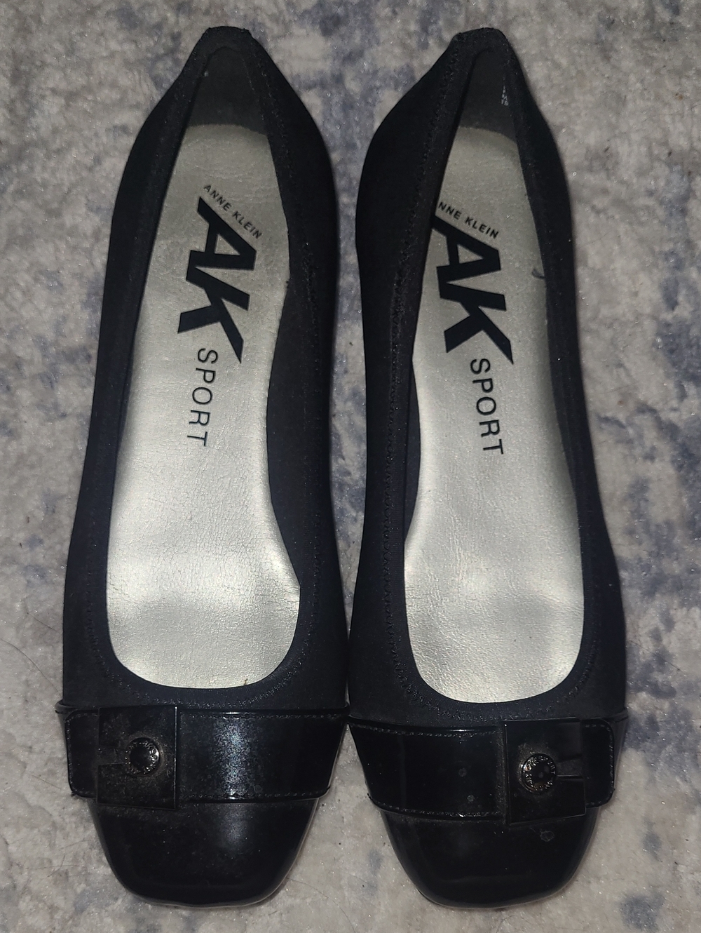Anne Klein Black AK Sport Square-Toe Ballet Flats